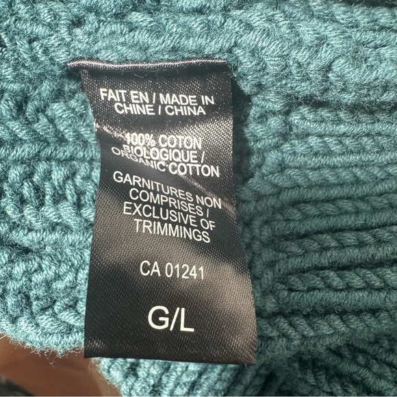 Le 31 Par Simons Green Knit Sweater Mock Neck 100% Cotton Size Large NWT - Picture 6 of 6